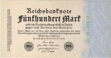 Német Birodalom 1922. 500M T:I