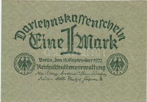 Német Birodalom 1922. 1M elő- és hátlap elcsúszott nyomással T:I