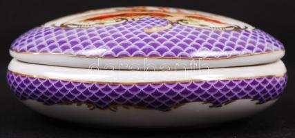 Limoges gyűrűtartó, kézzel festett, matricás, jelzett, hibátlan, 7×9 cm