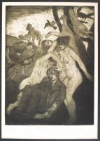 Gara Arnold (1882-1929): Egy lap a Magyar parnasszus című rézkarcalbumból. Rézkarc, papír, jelzett, 38×28 cm