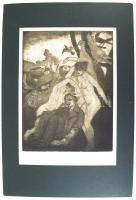 Gara Arnold (1882-1929): Egy lap a Magyar parnasszus című rézkarcalbumból. Rézkarc, papír, jelzett, ...