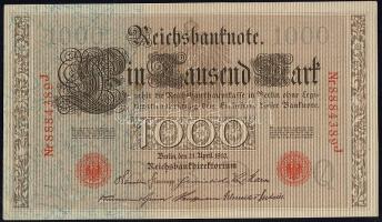 Német Birodalom 1910. 1000M (2x) egymásutáni sorszámokkal T:I,I-