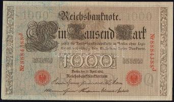 Német Birodalom 1910. 1000M (2x) egymásutáni sorszámokkal T:I,I-