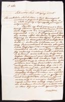 1849 Himes? Lajos Pozsony megye királyi biztosának november 4-én kelt levele Mosonmagyaróvárra a megszálló osztrák hadak ellátása tárgyában