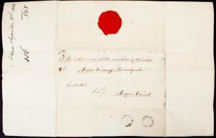 1848. 06. 08. Kosztolányi Móric őrnagy, a dunántúli önkéntes mozgó nemzetőrség saját kézzel írt levele Moson vármegye közönségének, melyben a megye által küldött nemzetőrök után érdeklődik. Címeres viaszpecséttel