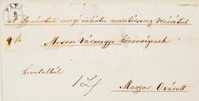 1848. 06. 08. Kosztolányi Móric őrnagy, a dunántúli önkéntes mozgó nemzetőrség saját kézzel írt leve...