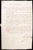 1848 06. 08. Szemere Bertalan (1812-1869) belügyminiszter aláírt levele Ung vármegyének, az új, alko...