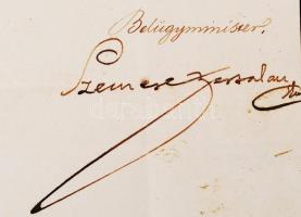 1848 06. 08. Szemere Bertalan (1812-1869) belügyminiszter aláírt levele Ung vármegyének, az új, alko...