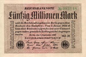 Német Birodalom 1923. 50.000.000M fehér papír T:I