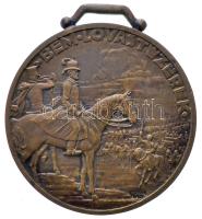 Berán Nándor (1889-1965) 1936. "Bem Lovastüzérek" egyoldalas bronz emlékérem füllel (46mm/32.5g) T:1- Hungary 1936. "Horse Artillery of Jószef Bem" unidace bronze medal. Sign: Nándor Berán (46mm/32.5g) C:AU HPII-355.