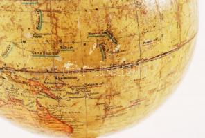 1925 Földgömb, Magyar Földrajzi Intézet, mérték:1:70 000 000, foltos, d:18 cm/ Antique globe