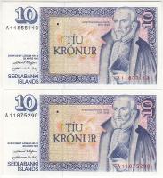 Izland 1961. 10Kr (2x) T:I