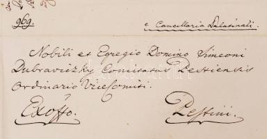 1843 József nádor által saját kezűleg aláírt levél / autograph signed letter of Joseph palatin