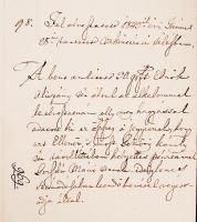 1843 József nádor által saját kezűleg aláírt levél / autograph signed letter of Joseph palatin