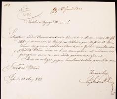 1843 József nádor által saját kezűleg aláírt levél / autograph signed letter of Joseph palatin