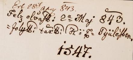 1843 József nádor saját kézzel. magyar nyelven aláírt ex offo levele / 
1843 autograph signed letter...