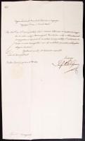 1843 József nádor saját kézzel. magyar nyelven aláírt ex offo levele / 
1843 autograph signed letter...