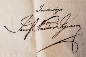 1843 József nádor saját kézzel. magyar nyelven aláírt ex offo levele / 
1843 autograph signed letter...