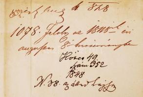 1848. 07. 20. báró Eötvös József (1813-1871) vallás és közoktatásügyi miniszter saját kézzel aláírt ...