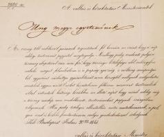 1848. 07. 20. báró Eötvös József (1813-1871) vallás és közoktatásügyi miniszter saját kézzel aláírt ...