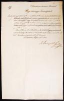 1848. 05. 26. Klauzál Gábor (1802-1864) földművelés, ipar és közlekedésügyi miniszter saját kézzel a...