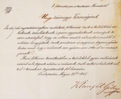 1848. 05. 26. Klauzál Gábor (1802-1864) földművelés, ipar és közlekedésügyi miniszter saját kézzel a...