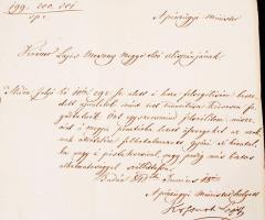 1848. 06. 18. Kossuth Lajos (1821-1894) pénzügyi miniszter saját kézzel aláírt levele Króner Lajos (...