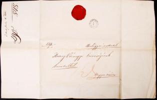 1848. 06. 03. Mészáros Lázár (1796-1958) hadügyminiszter saját kézzel aláírt Moson  megyének, melybe...