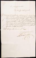 1848. 06. 04. Deák Ferenc (1803-1876) igazságügy miniszter saját kézzel aláírt levele Ung vármegyének