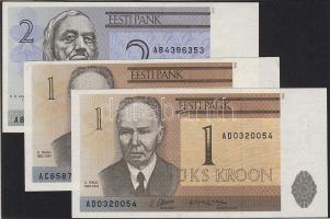 Észtország 1992-2002. 1Kr (2x), 2Kr, 5Kr, 25Kr T:I