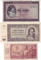 Csehszlovákia 1945-től 9 klf db bankjegy T:I,II