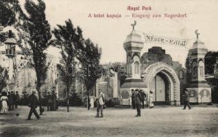 Budapest XIV. Angol Park, a kelet kapuja 'Néger-falu'