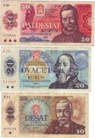 Csehszlovákia 1945-től 9 klf db bankjegy T:I,II