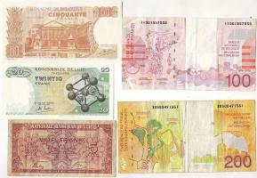 Belgium 1943-tól 5klf db bankjegy T:I,II