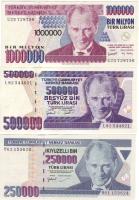 Törökország 13 klf modern bankjegy T:I
