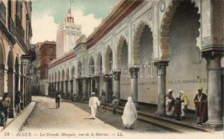 Algiers, Alger; La Grande Mosque, rue de la Marine / mosque, street