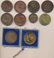 10db vegyes bronz emlékérem, tokosak is, közte:  Bozó Gyula (1913-2004) DN. "Gr. Széchenyi Istv...