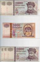 1998. 2000Ft forgalmi CA,CB,CD,CE,CF + 2000. 2000Ft forgalmi "Milleneum" MM + 2002. 2000Ft...