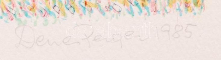 Perger Dénes: Ősz. Színezett litógráfia, papír, számozott, jelzett, 26,5×40 cm