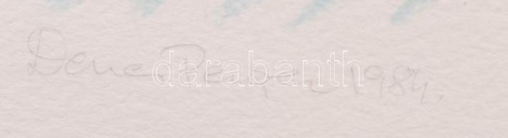 Perger Dénes: Svéd kikötő. Színezett litógráfia, papír, számozott, jelzett, 26,5×40 cm