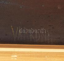 Várkonyi János (1947-): Csősz. Olaj, farost, jelzett, üvegezett keretben, 60×80 cm