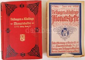 1918, 1929 Velhagen&Klasings Monatshefte, német nyelvű folyóirat 2 száma, színes képekkel illusztrálva; XXVIII. évfolyam III. kötet / Velhagen&Klasings Monatshefte, German journal