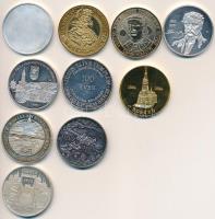 10db magyar városok témájú fém emlékérem, közte Székelyudvarhely, Kőszeg, Hévíz T:vegyes