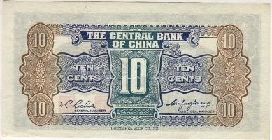 Kína/Central Bank 1931. 10c T:I
