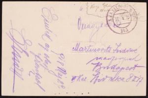 1915 Felderítő, katonai ballon katonákkal,1917 Tábori lap / Field postcard "K.u.K. Luftfahrtrup...