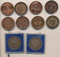 10db különféle "Magyar Éremgyűjtők Egyesülete" bronz emlékérem T:1,2
