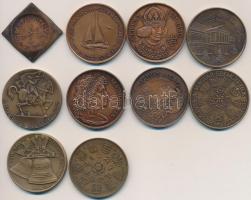 10db különféle "Magyar Éremgyűjtők Egyesülete" bronz emlékérem T:1,2