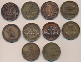 10db különféle "Magyar Éremgyűjtők Egyesülete" bronz emlékérem T:1