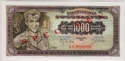 Jugoszláv 1963. 1000D Minta "00" T:I