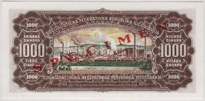 Jugoszláv 1963. 1000D Minta "00" T:I